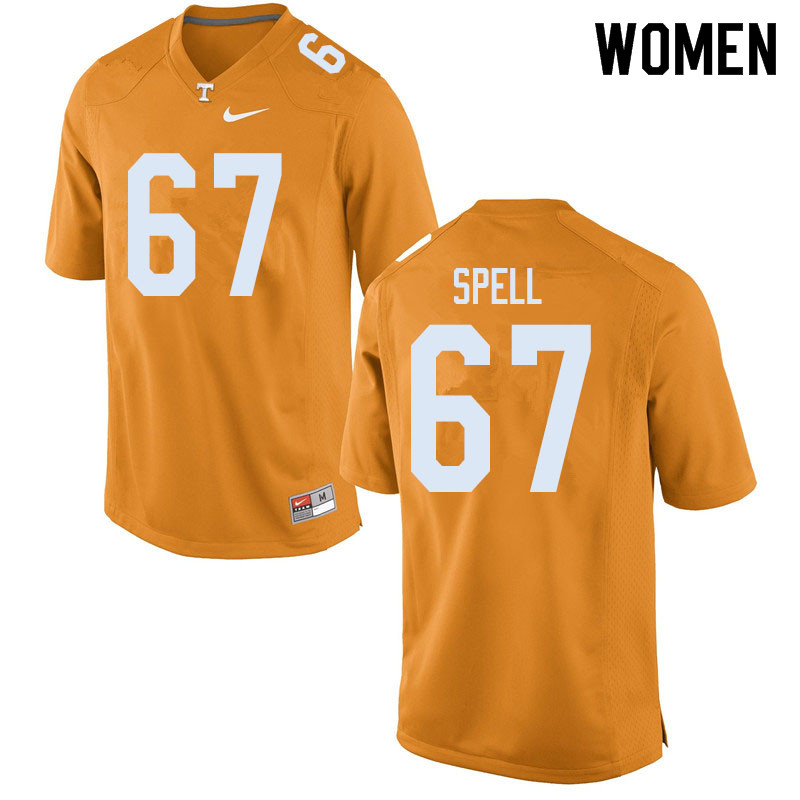 Women #67 Airin Spell Tennessee Volunteers College Football Jerseys Sale-Orange